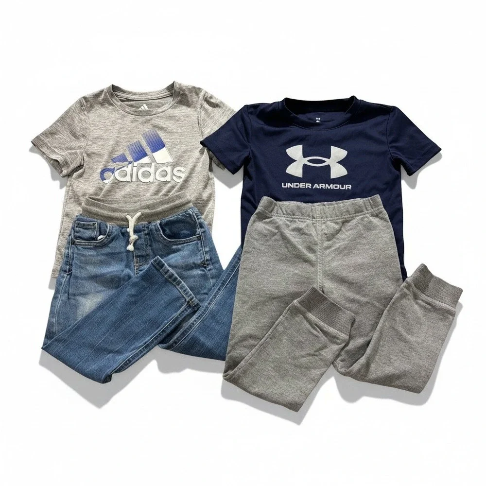 Adidas Under Armour Cat & Jack Carters 3T 4T Blue Gray Boy Lot Athleisure Casual